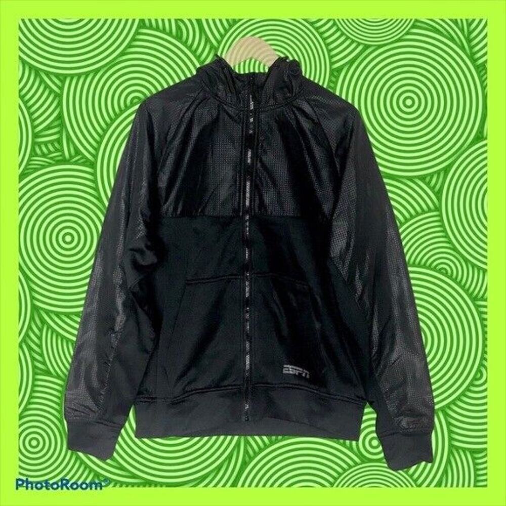 Sport Tek NWT Men's Medium ESPN Full-Zip Windbreaker Rain Jacket With Hood